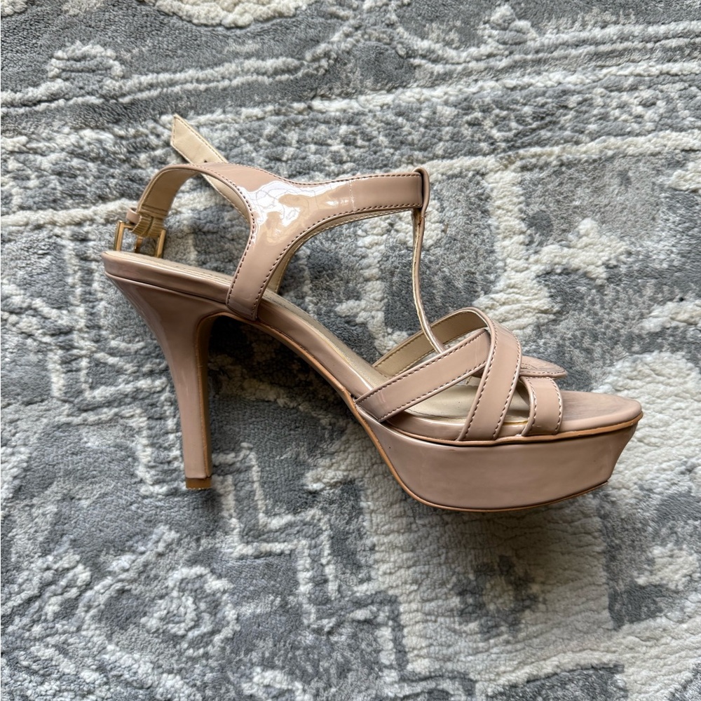 BCBG Nude Strappy Heels
